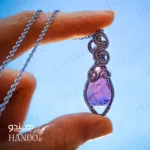 گردنبند استیل سنگ آمیتیست بنفش (ویولا / Viola)