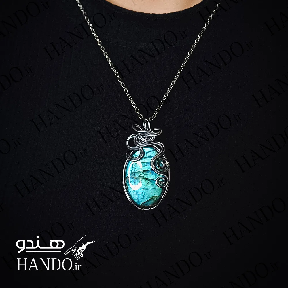گردنبند استیل سنگ لابرادوریت آبی (لابرادورا / Labradora) گردنبند استیل سنگ لابرادوریت آبی (لابرادورا / Labradora)