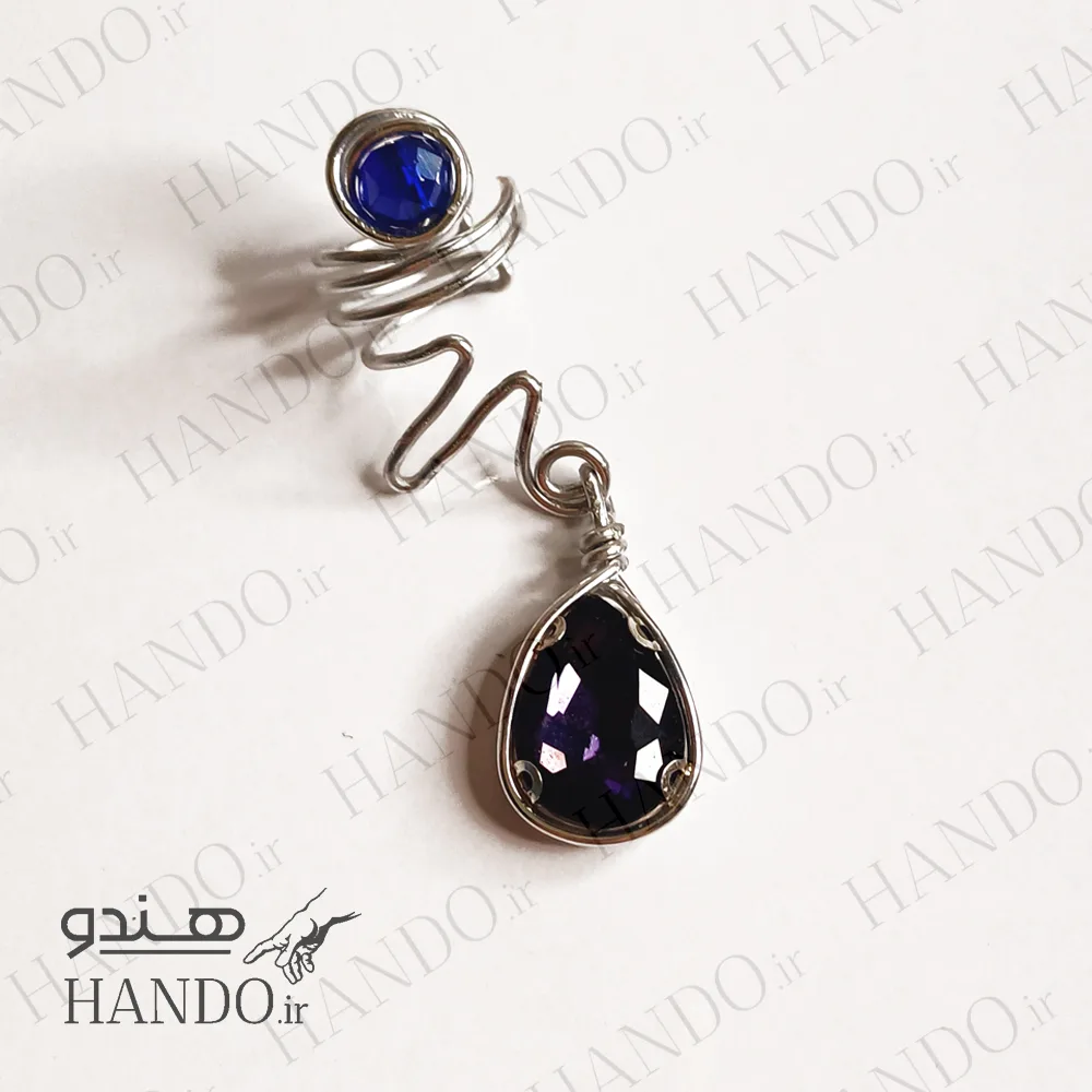 ear-cuff آویز گوش پری بنفش / Purple fairy - تصویر 2