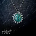 گردنبند استیل سنگ لابرادوریت آبی (مونسان / Moonsun)