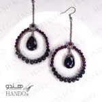 گوشواره استیل نگین بنفش